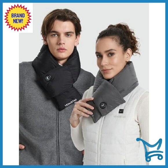 Heated Down Scarf with Battery 20H Warmth Unisex Winter Accessory - Picture 6 of 8